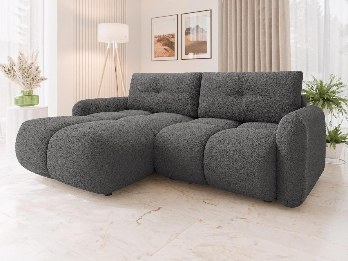 ECKSOFA Sandy - Schwarz/Grau, Holz/Kunststoff (238/165cm) - MIRJAN24