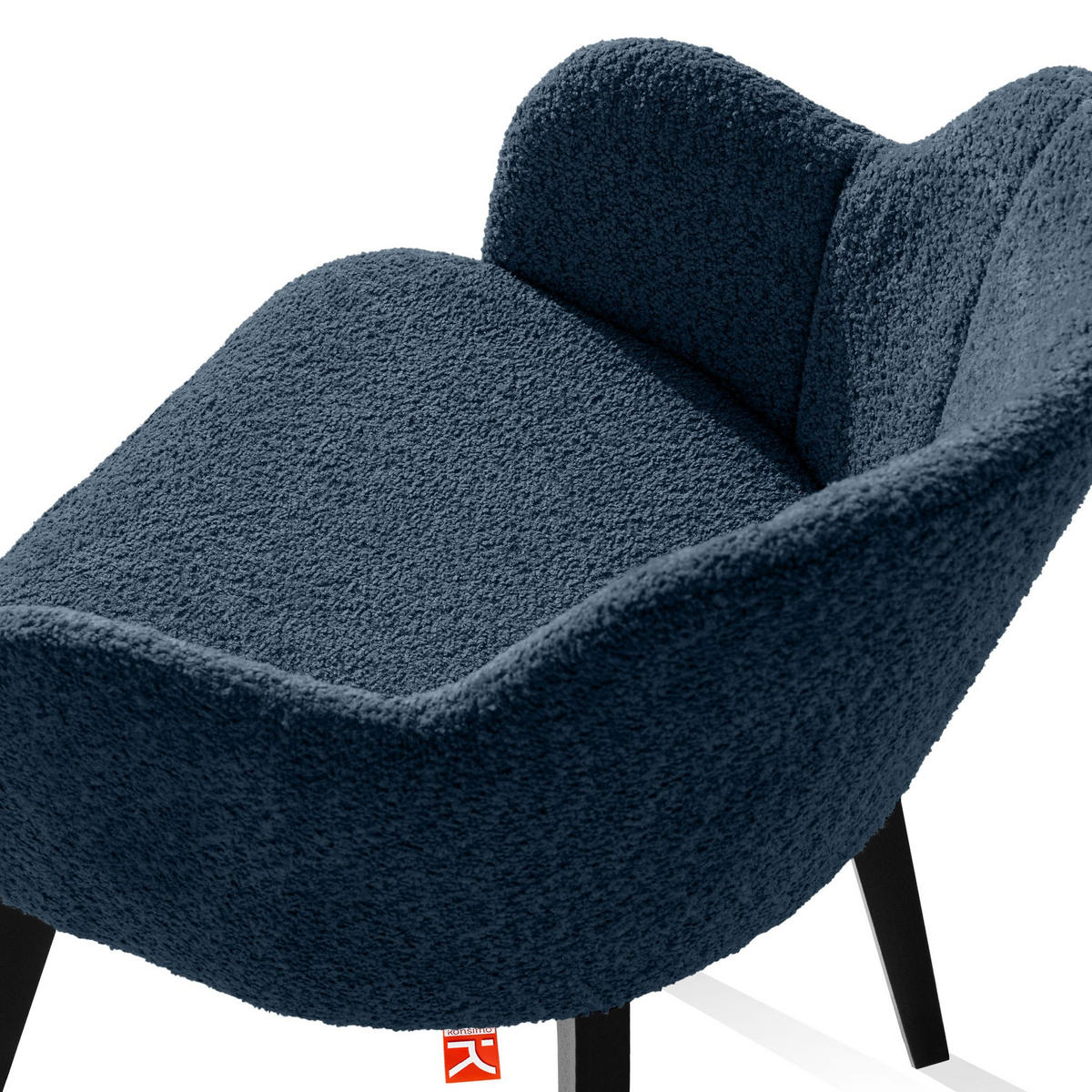 POLSTERSTUHL LONIS Esszimmerstühle 2er Set - Schwarz/Dunkelblau, Holz/Textil (55/82/54cm) - KONSIMO®