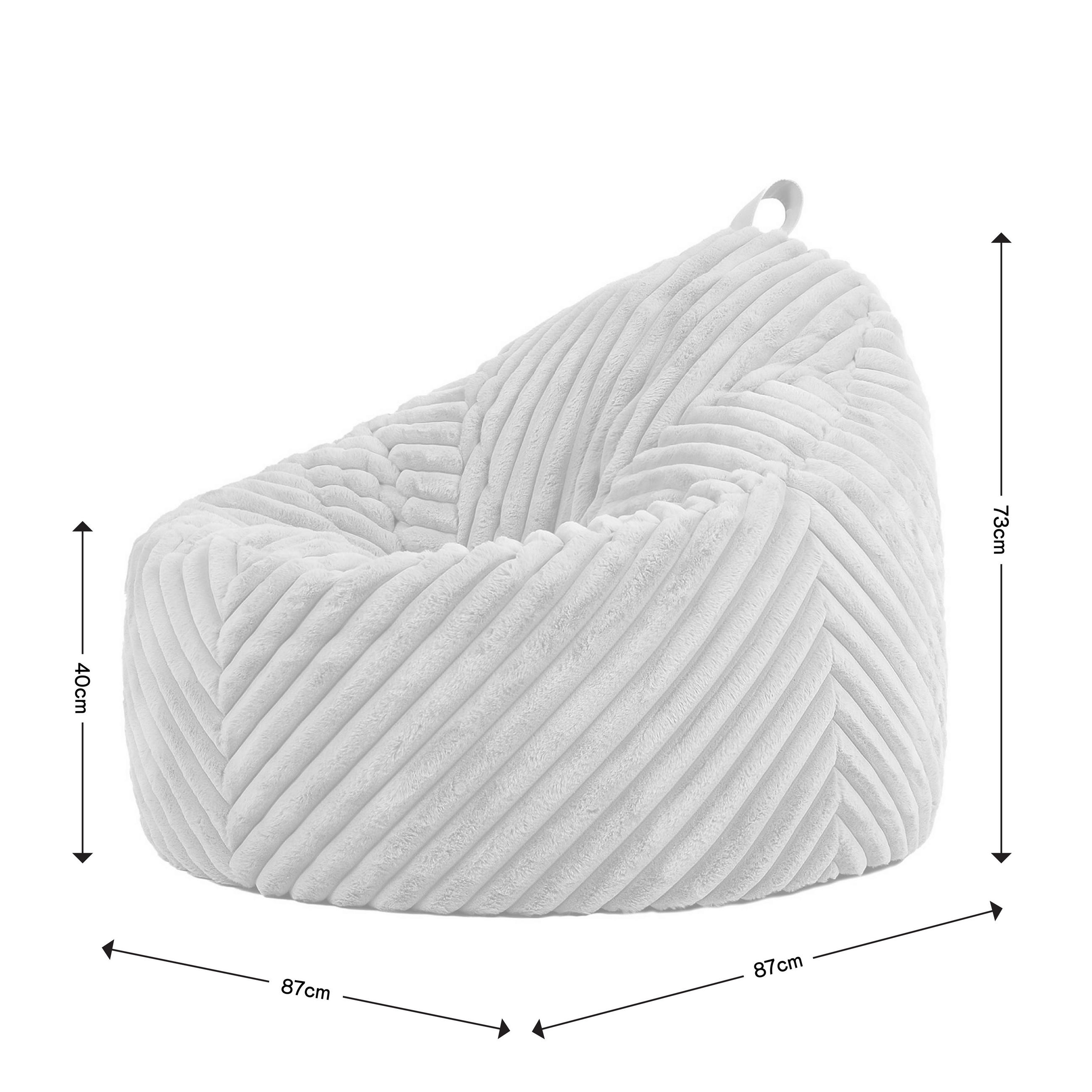 SITZSACK Sessel Kokon aus Kunstfell Cord - Creme, Kunststoff/Textil (87/73/73cm) - icon