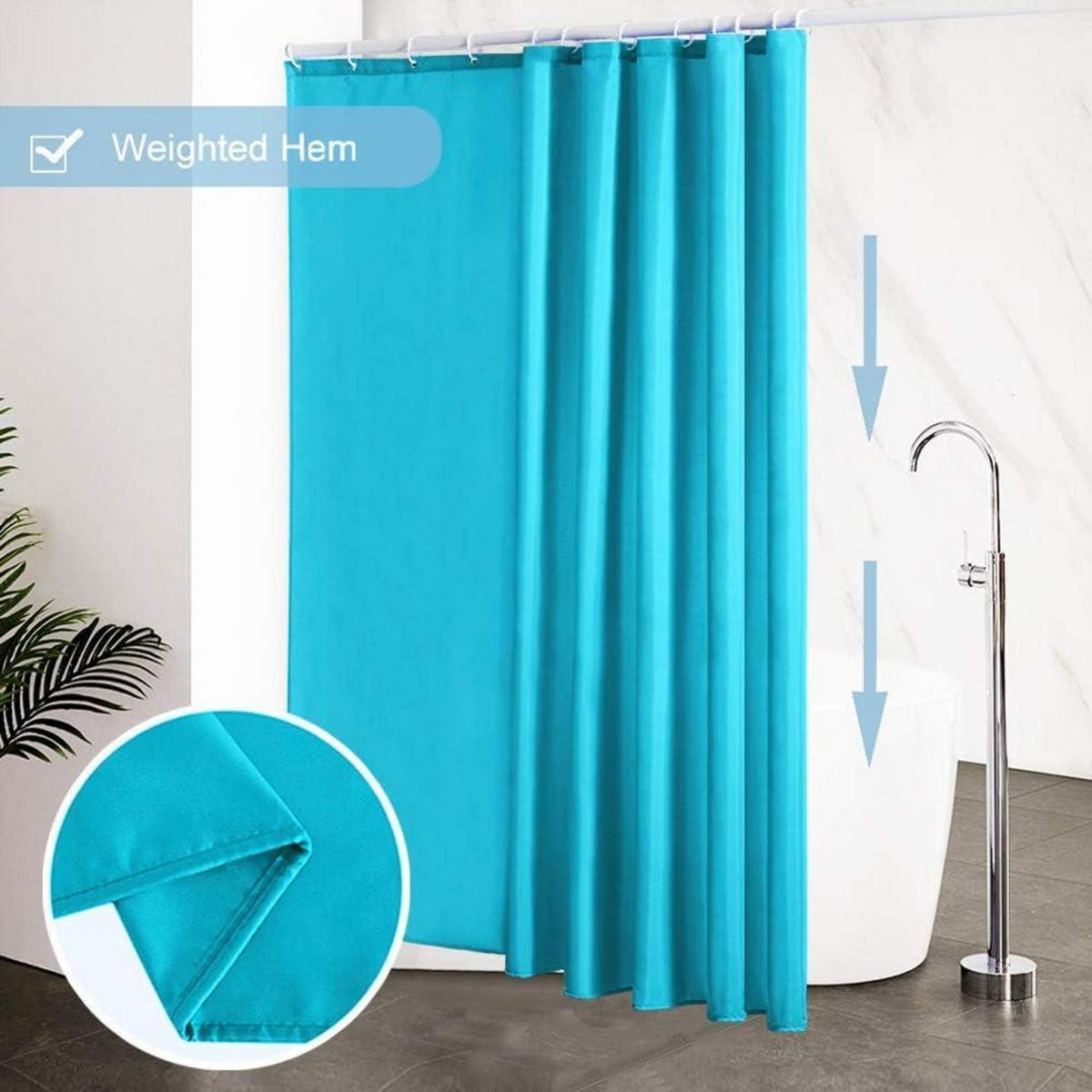 DUSCHVORHANG Textil Aquamarine 200 x 200 cm - Türkis, Textil (200/200cm)
