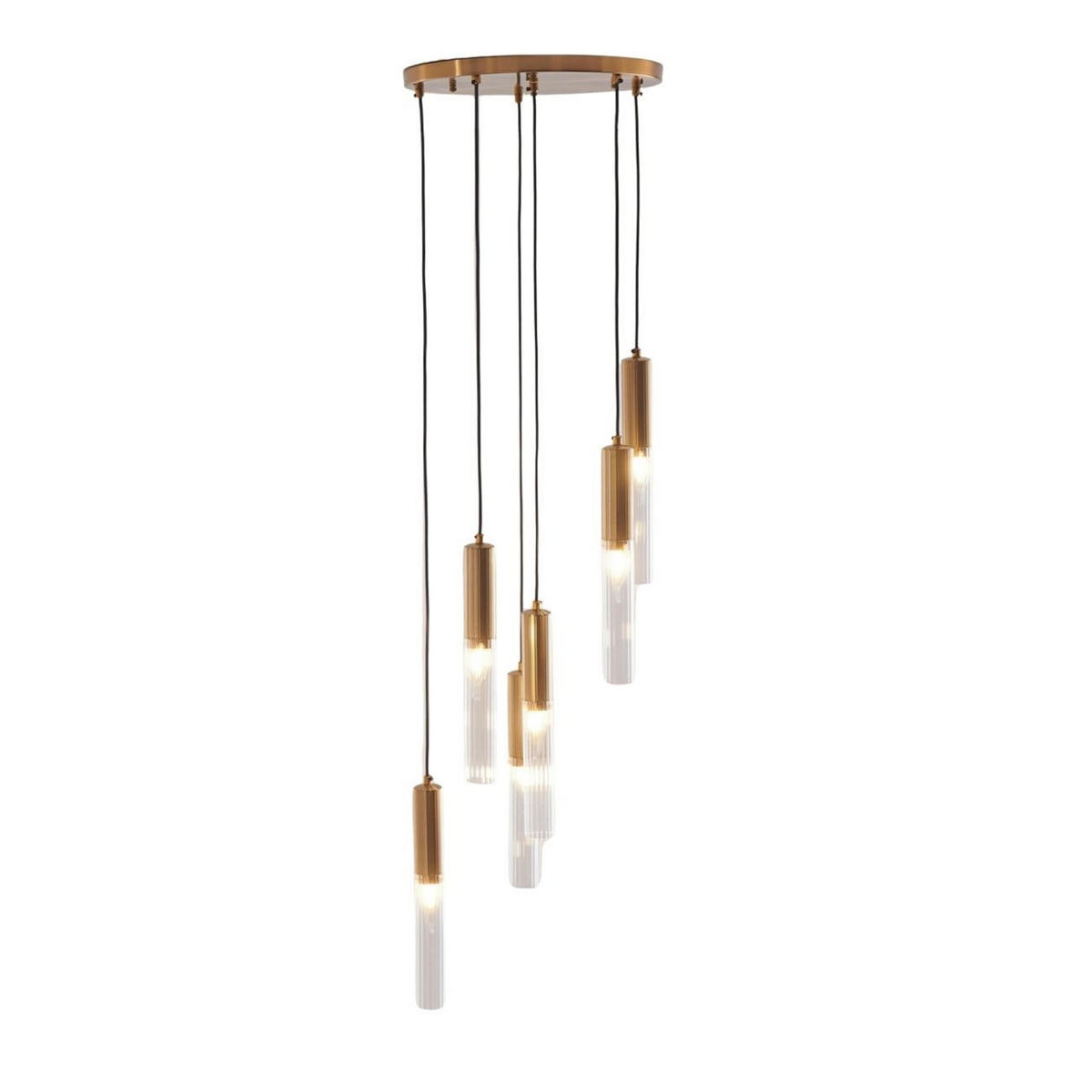 HÄNGELEUCHTE Poggio, Transparent und goldfarben, 40cm - Transparent, Glas (40/40/37.5cm) - KOSILUM