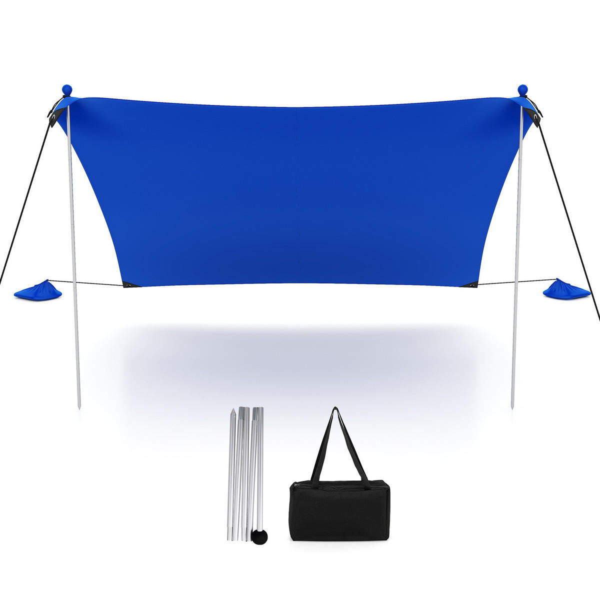 STRANDZELT Blau - Blau, Kunststoff (300/300cm) - COSTWAY