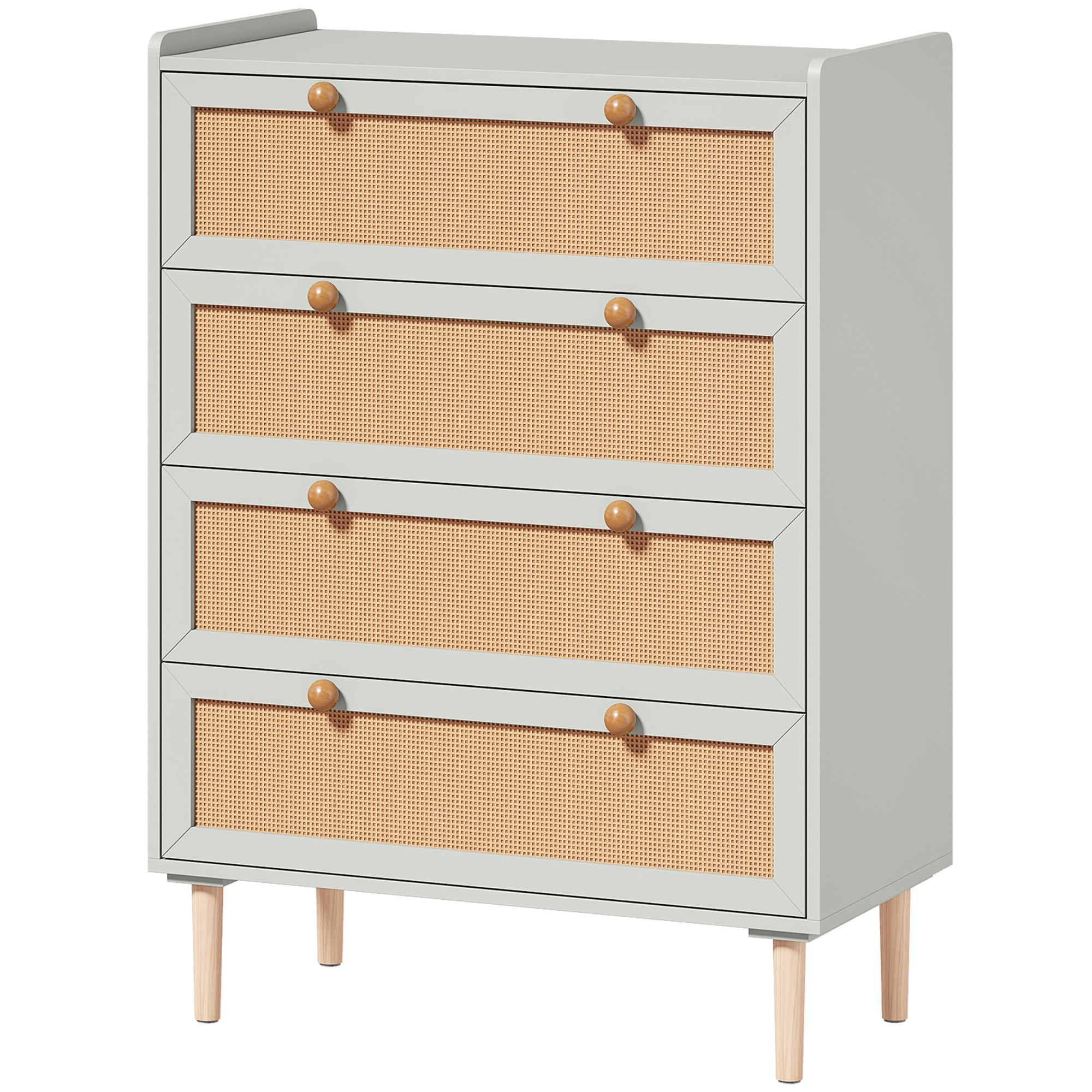 KOMMODE MDF Kiefernholz Salbeigrün - Salbeigrün/Naturfarben, Holz/Holzwerkstoff (40/109.2/80cm) - HOMCOM