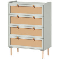 KOMMODE MDF Kiefernholz Salbeigrün - Salbeigrün/Naturfarben, Holz/Holzwerkstoff (40/109.2/80cm) - HOMCOM