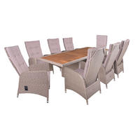 GARTEN-SITZGRUPPE Celle weidenbraun 9-teilig Gartenmöbel-Set - Braun, Holz - DELUKE