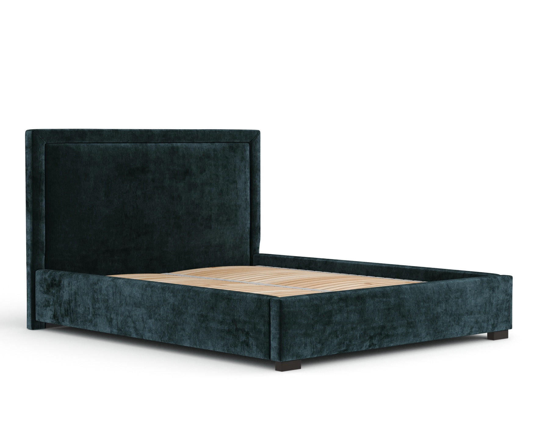 POLSTERBETT Ordina Türkisfarben 120/200 cm im Chenille-Stoff - Türkis/Schwarz, Holz/Holzwerkstoff (120/200cm) - Maison de Reve