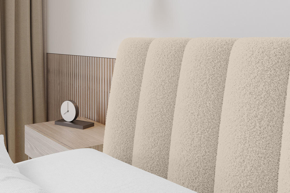 POLSTERBETT mit Bettkasten und Lattenrost, Boxbett ohne Matratze - ILAN 180x200 Dunkelbeige - Cappuccino, Holzwerkstoff/Textil (180/200cm) - ALTDECOR