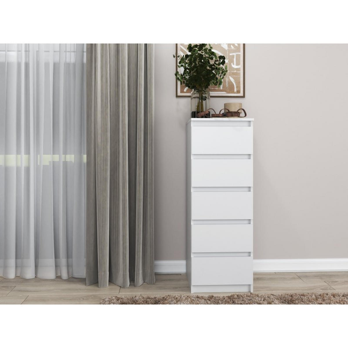 KOMMODE Weiß 40/111/45 - Weiß, Holzwerkstoff (40/111/45cm) - RAUMHIRSCH FURNITURE