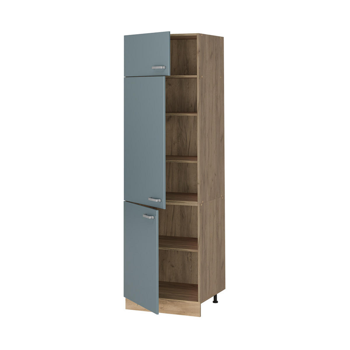 DULAP ÎNALT R-Line, Albastru-gri/Stejar auriu, 60 cm - stejar miere/gri albastru, compozit lemnos (60/206.8/57.2cm) - Vicco