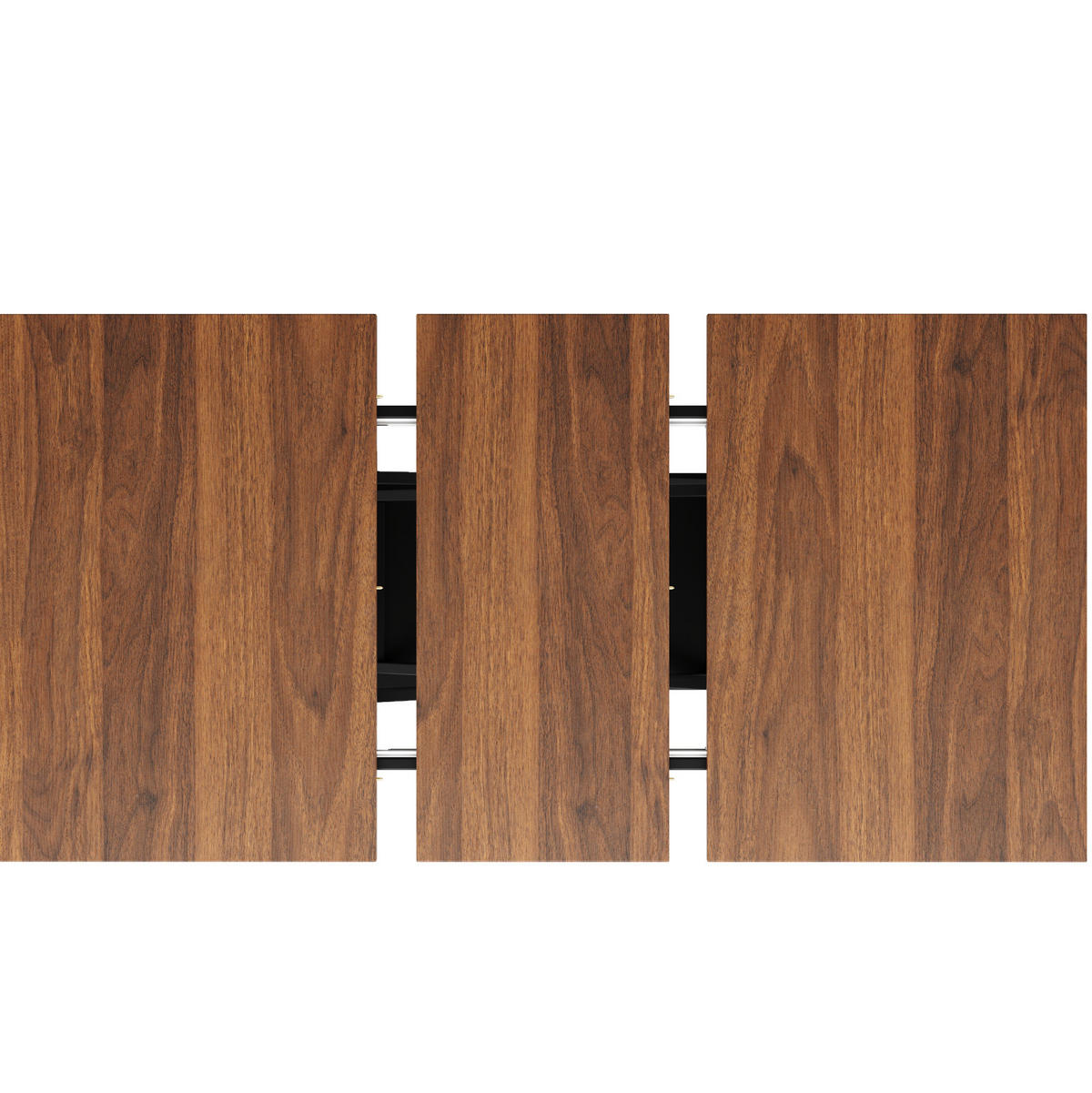 ESSTISCH ausziehbar 120-160 x 80 cm MDF walnussfarben Schwarz - Schwarz, Metall (120/80/75cm) - Meubliv
