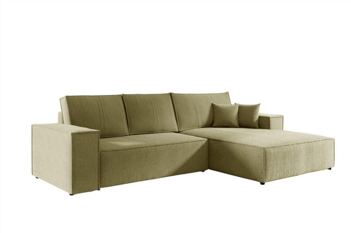 ECKSOFA Levio - Grün, Holzwerkstoff/Textil (294/185cm) - Fun Möbel