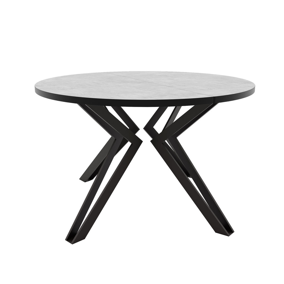 ESSTISCH ausziehbar aus MDF, Grau - Schwarz/Grau, Holzwerkstoff (100/100/76cm) - Idohome