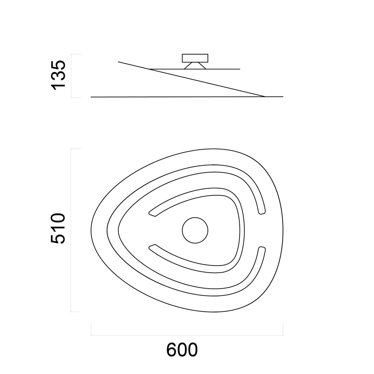 DECKENLEUCHTE - Weiß, Metall (51/60/11cm) - Lumicom