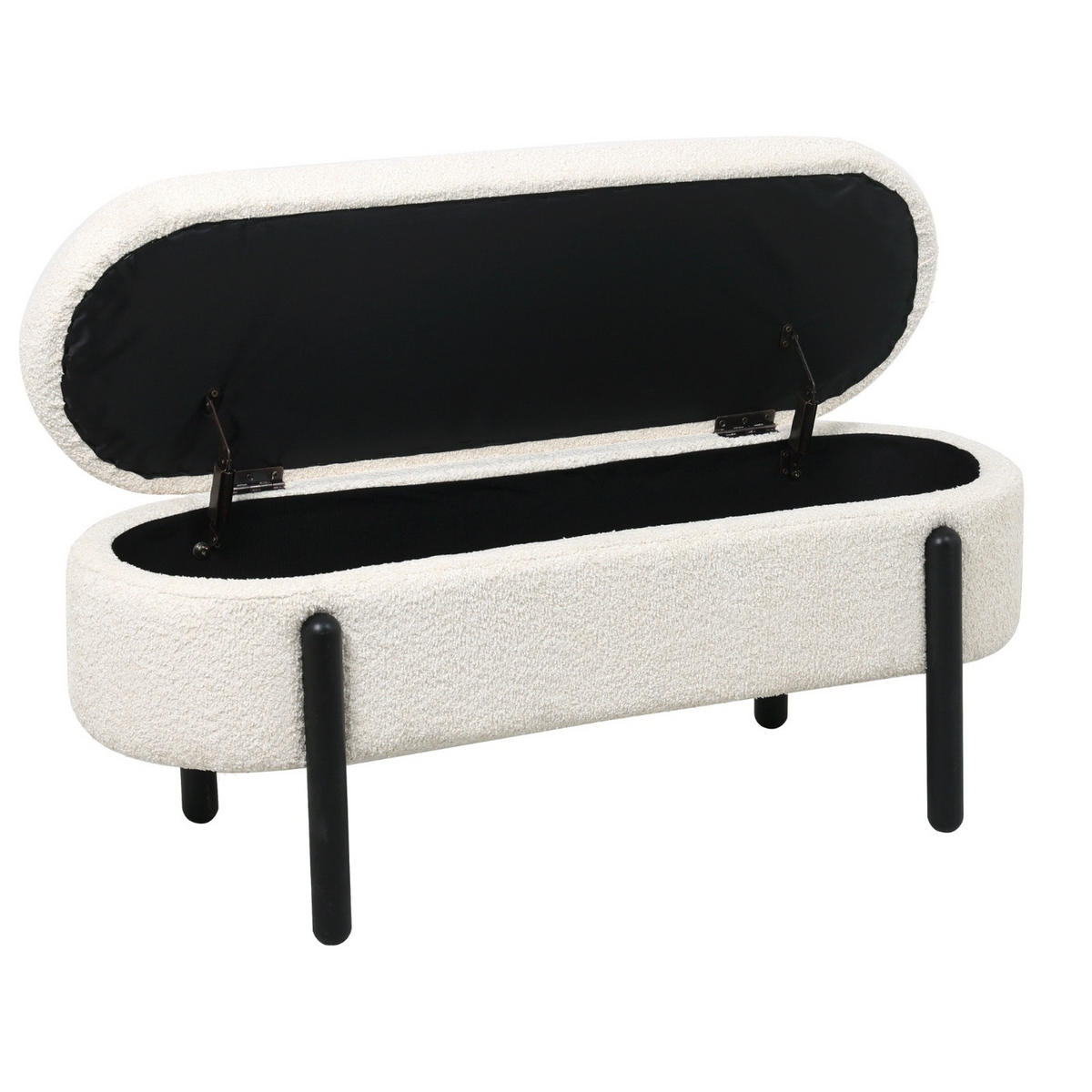 AUFBEWAHRUNGSBANK aus Stoff 108x41x48cm, beige - Beige, Holz (108/48/41cm) - Giga Meubel