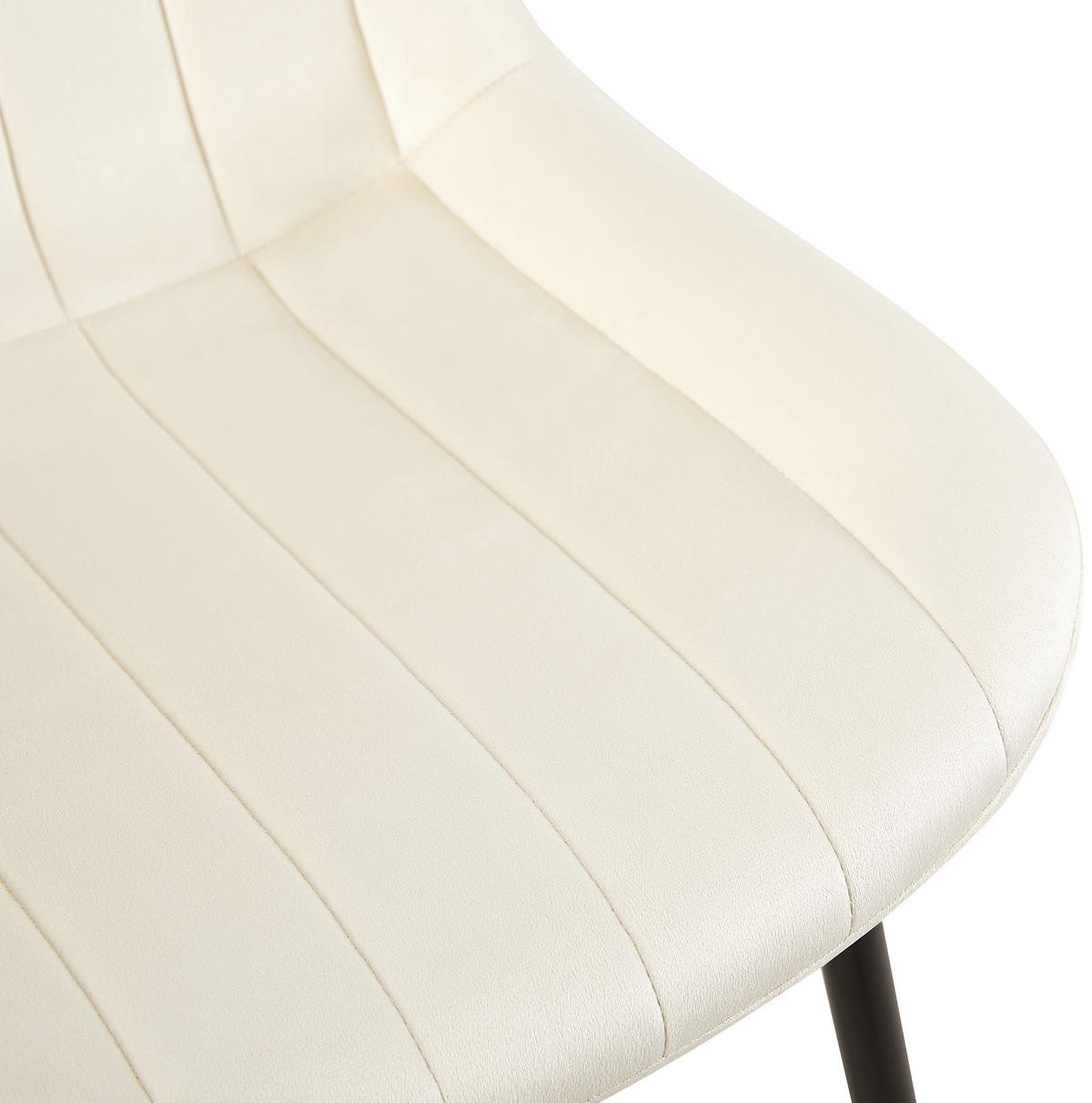 STUHL Samt creme - Creme/Schwarz, Textil/Metall (46/82/61cm) - CLP