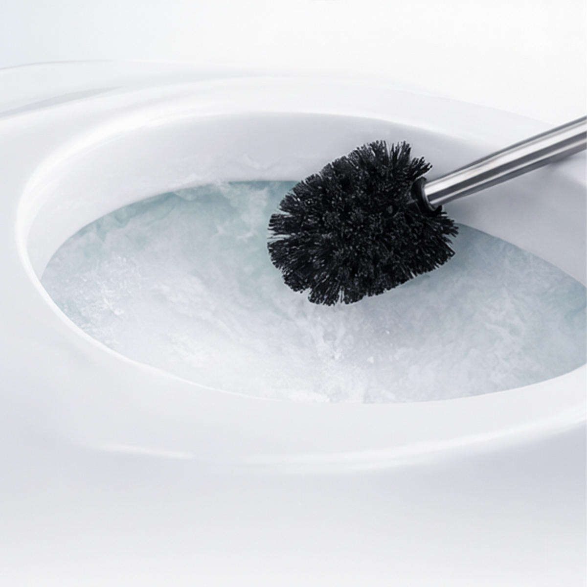 6-DIELNA WC sada - čierna, kov/plast (8/35.5/8cm) - Relaxdays