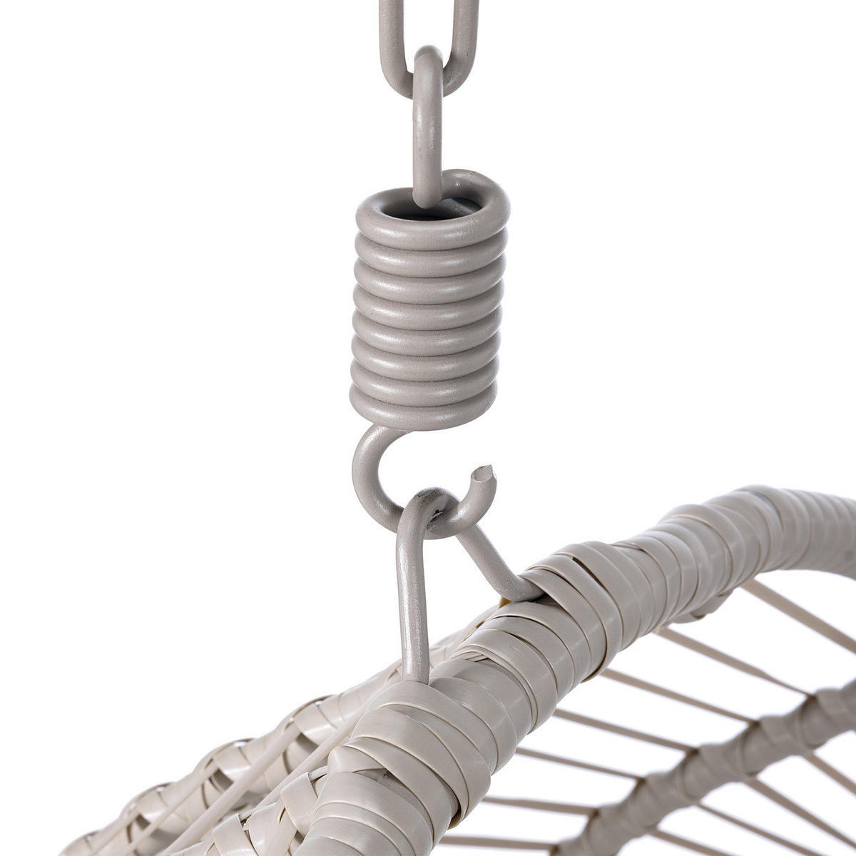 HÄNGESESSEL - Polyrattan / Stahl - Beige - Beige, Kunststoff/Textil (115/190/119cm) - home24