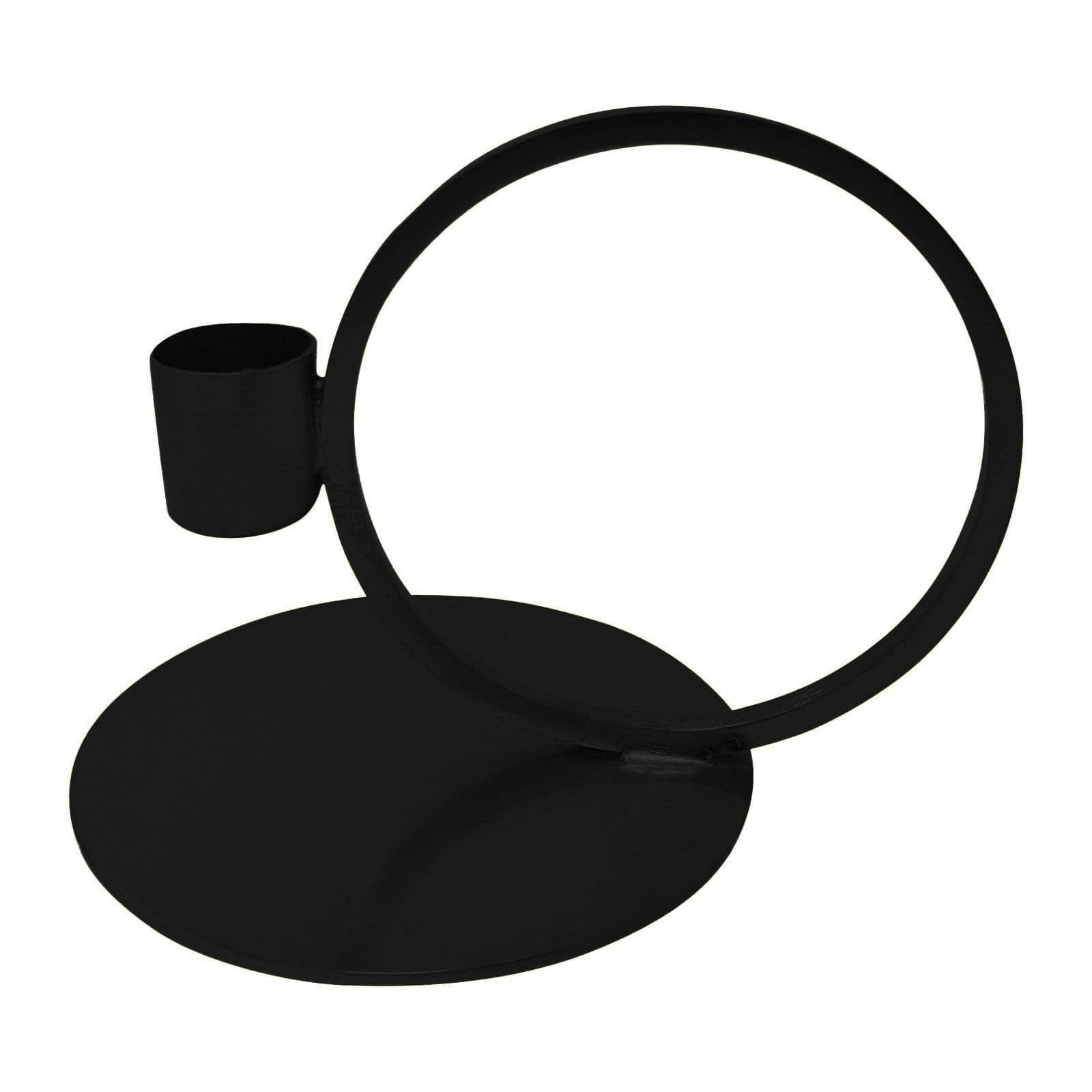KERZENHALTER Geo aus Eisen in Schwarz 14/10 cm - Schwarz, Metall (10/10/14cm) - LaLe Living