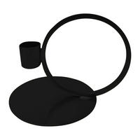 KERZENHALTER Geo aus Eisen in Schwarz 14/10 cm - Schwarz, Metall (10/10/14cm) - LaLe Living