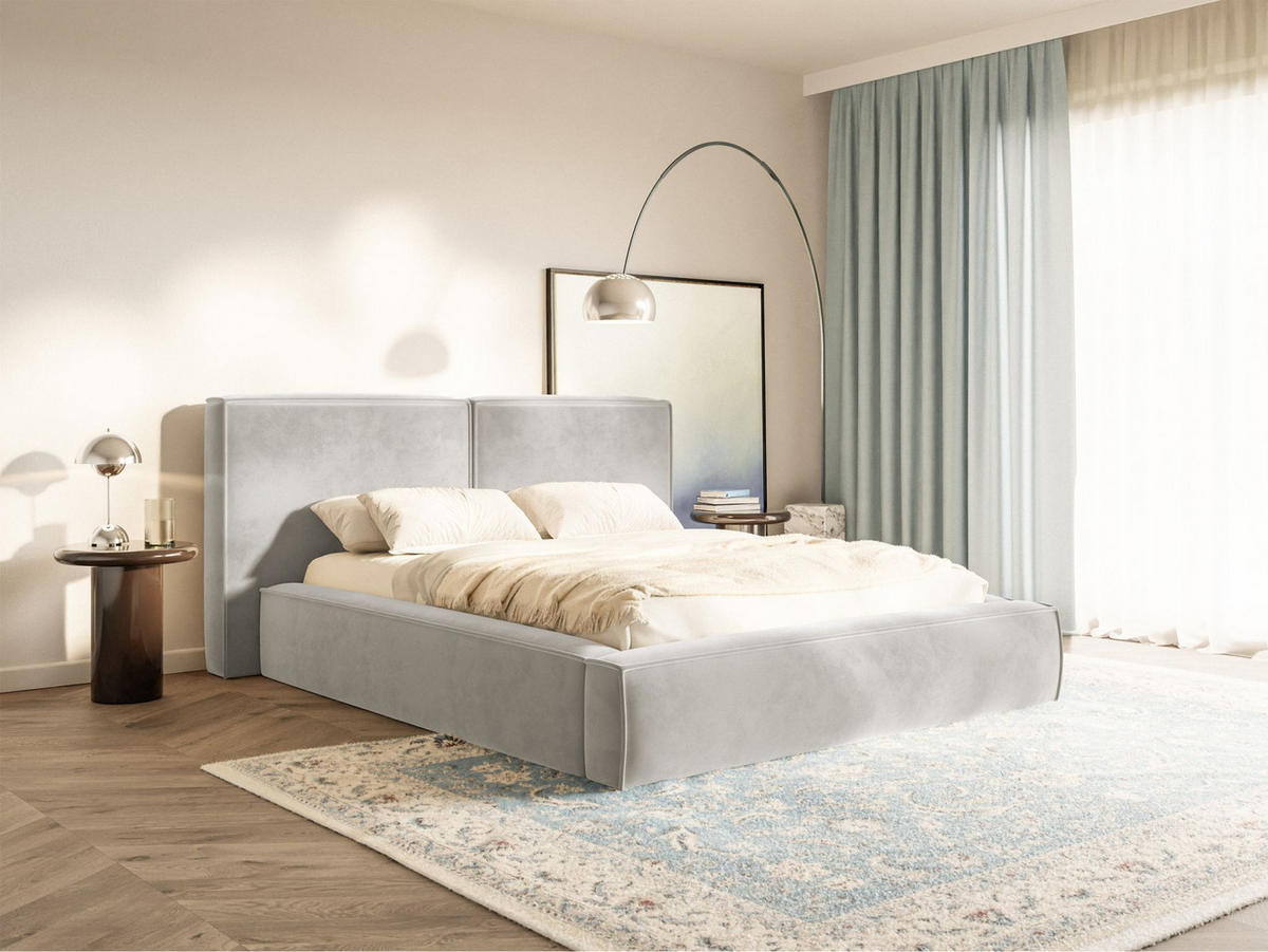 POLSTERBETT Tilves Greige 140x200 cm - Taupe/Schwarz, Kunststoff/Textil (140/200cm) - Selsey