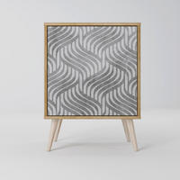 SIDEBOARD CONCRETE MOVEMENT, Eichefarben, 57,5x42x77,5 cm, Schräge Buchenholzfüße - Eichefarben/Buchefarben, Holzwerkstoff/Buchenholz (57.5/77.5/42cm) - SpaceRebels