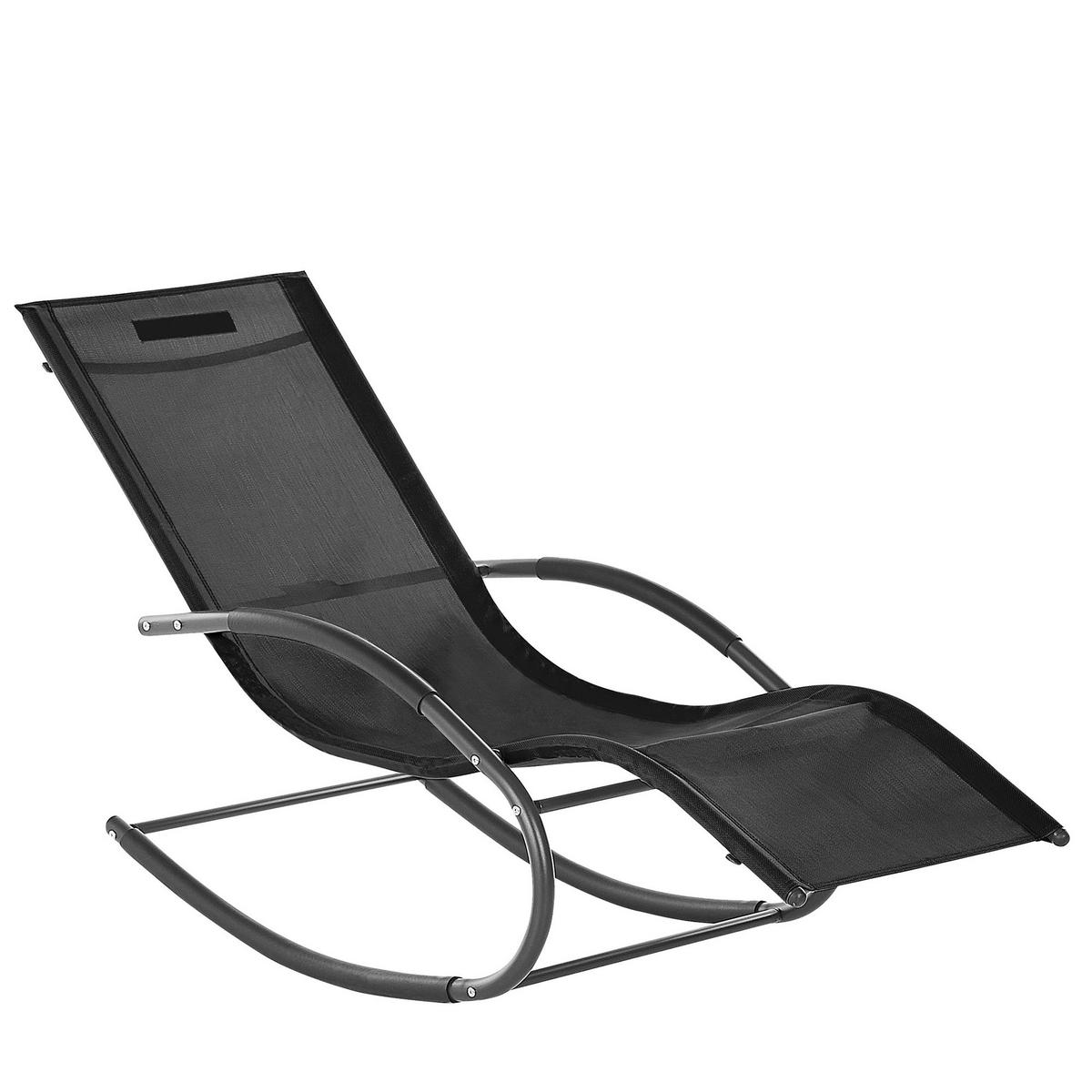 GARTENLIEGE Schaukelfunktion Schwarz Carano II - Schwarz, Metall (60/90/155cm) - Beliani