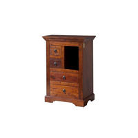 KOMMODE Akazie 55x40x80 nougat lackiert OXFORD #503 - Dunkelbraun, Holz (55/80/40cm) - Massivmoebel24