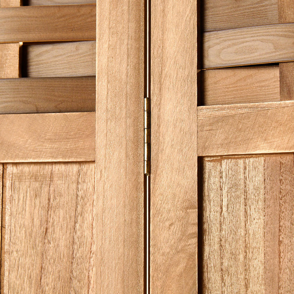 PARAVENT 3-tlg. 120/170 cm Hellbraun Rattan geflochten - Hellbraun, Holz (120/170/2cm) - Homestyle4u