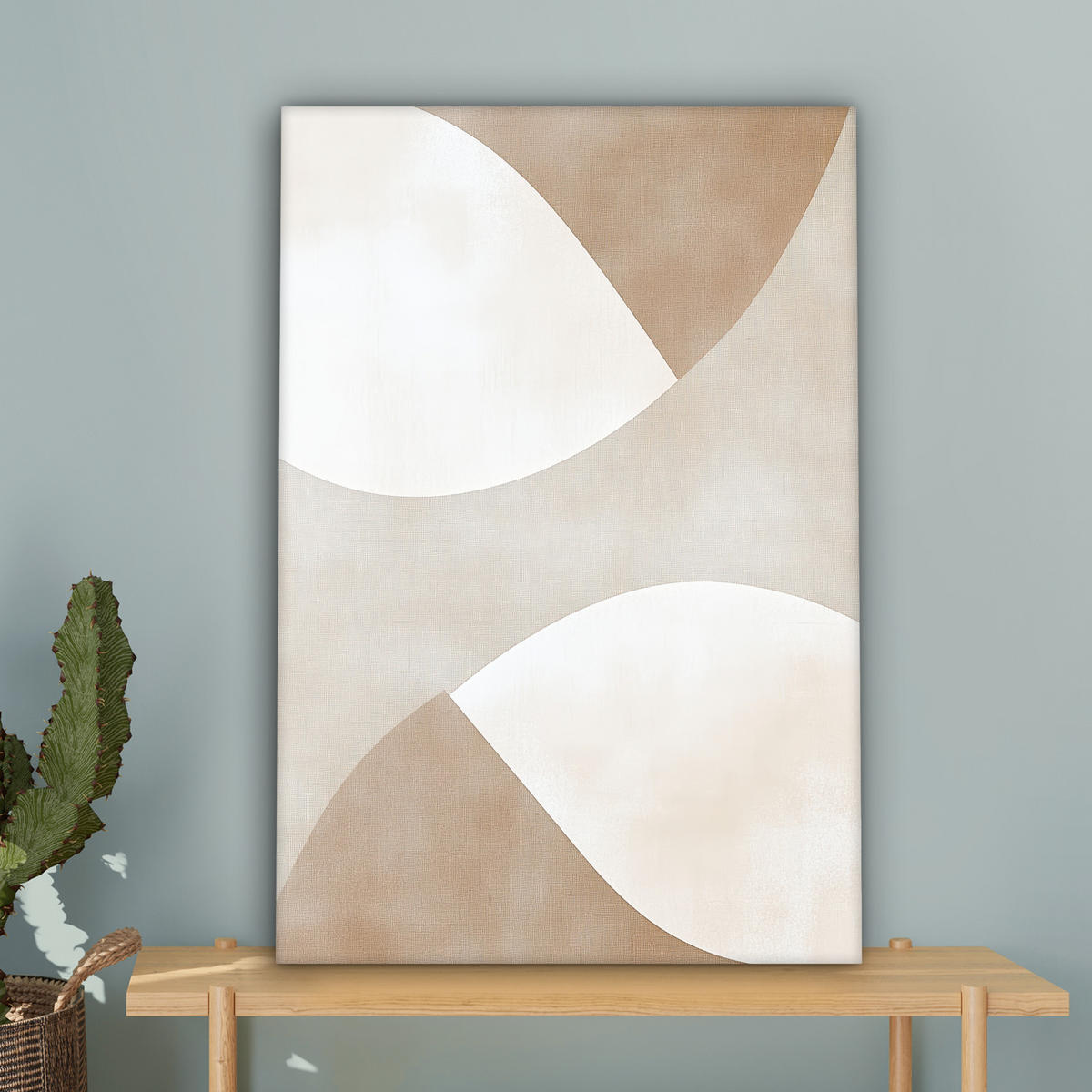 LEINWANDBILD Braun - Japandi - Abstrakt 40x60 cm - Beige, Textil (40/60cm) - MuchoWow