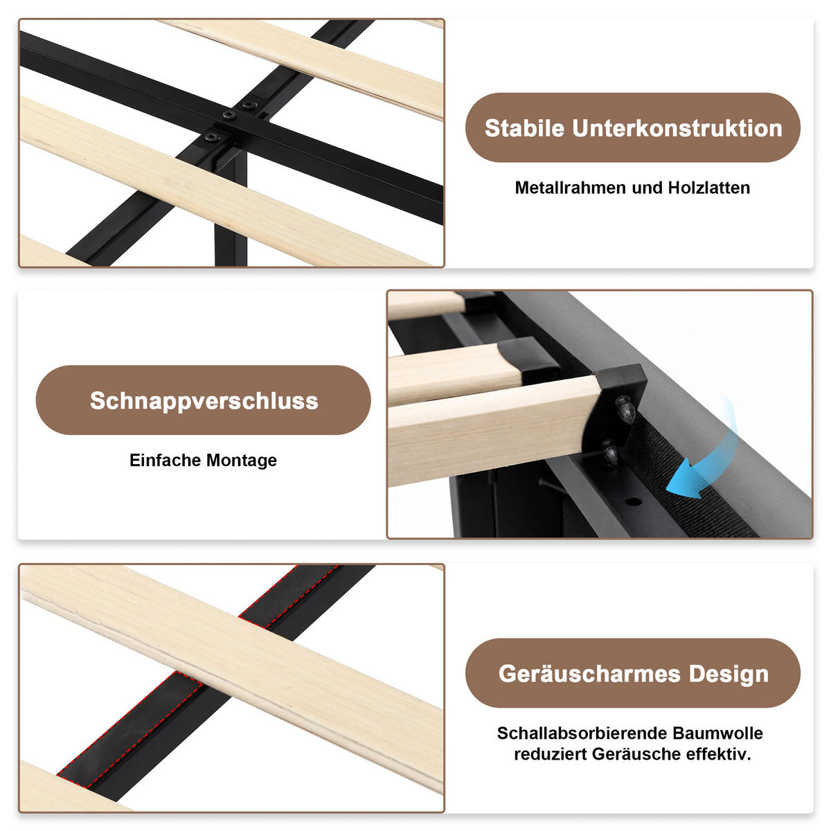 POLSTERBETT 160/200 cm mit Ladestation und 4 Schubladen, Doppelbett Grau,ohne Matratze - Naturfarben/Grau, Holz/Textil (160/200cm) - PARAFTA HOME