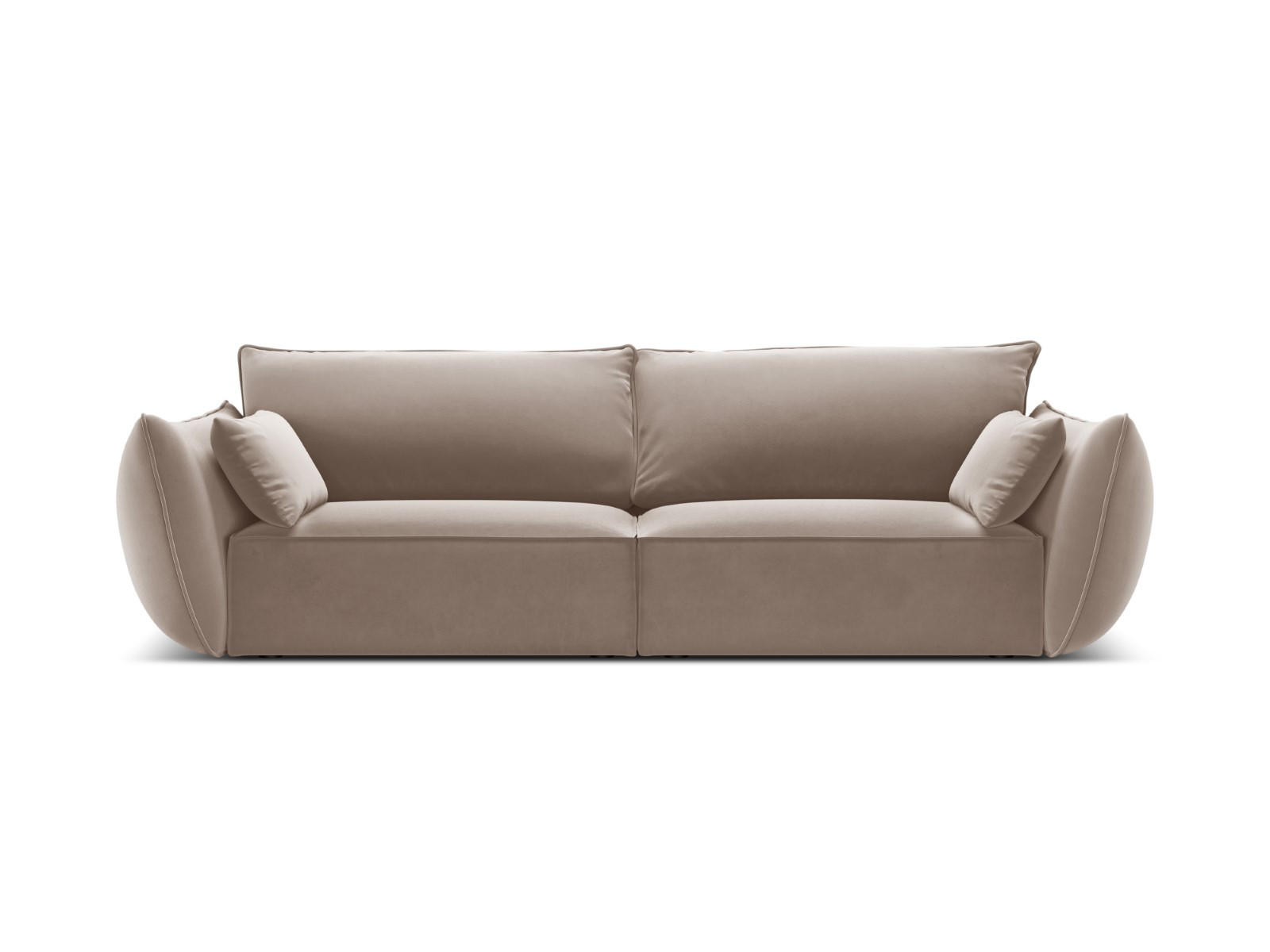 SOFA Kaelle aus Samt cappuccino 3 Sitzplätze - Cappuccino, Textil (100/85/208cm) - Micadoni