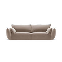 SOFA Kaelle aus Samt cappuccino 3 Sitzplätze - Cappuccino, Textil (100/85/208cm) - Micadoni