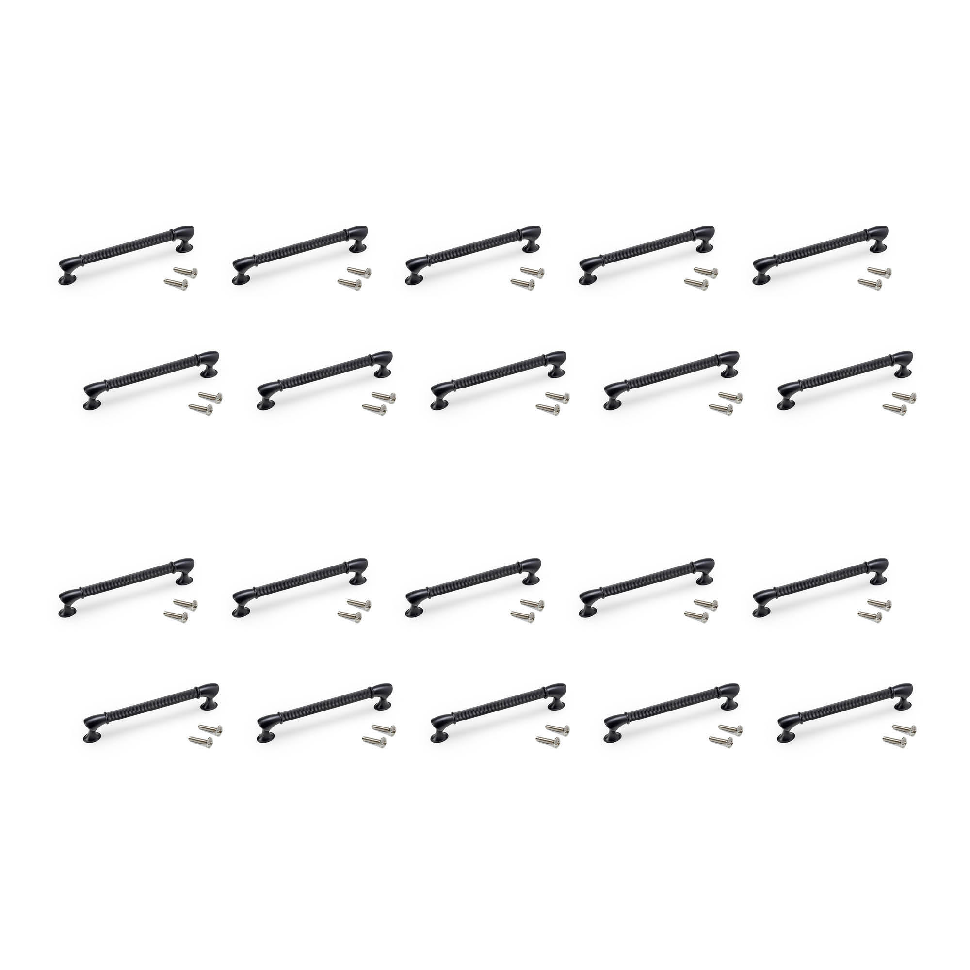 MÖBELGRIFFE Suez, L184mm, 160mm Achsenabstand, Aluminium, Schwarz lackiert 20er-set - Schwarz, Metall (1.83/4/18.4cm) - EMUCA
