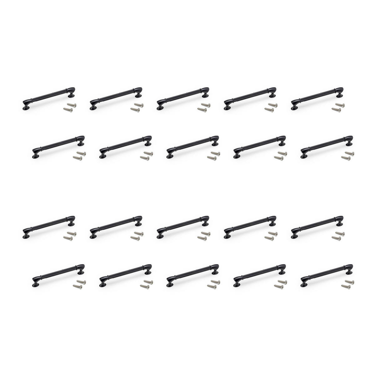 MÖBELGRIFFE Suez, L184mm, 160mm Achsenabstand, Aluminium, Schwarz lackiert 20er-set - Schwarz, Metall (15/10/21cm) - EMUCA