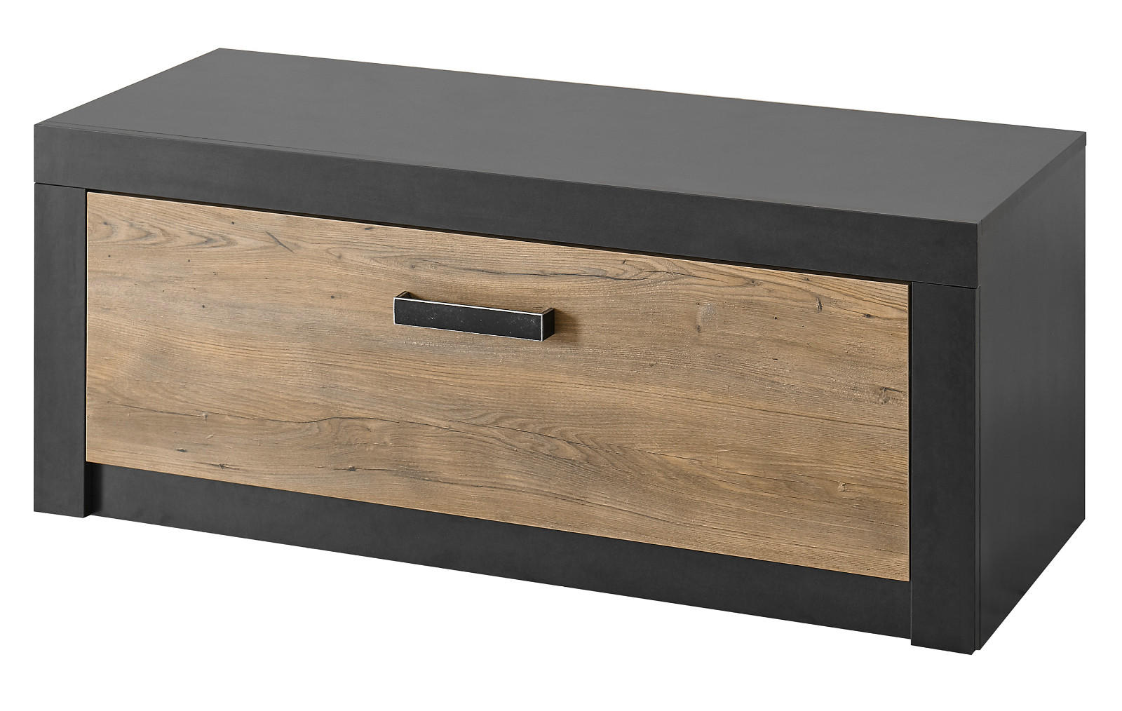 GARDEROBEN-SITZBANK Kastanie und grau Fresco, Garderobenbank Schuhschrank, 107 x 43 cm - Kastanienfarben/Dunkelgrau, Holzwerkstoff/Kunststoff (107/43/42cm) - Furn.Design