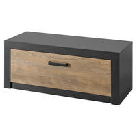 GARDEROBEN-SITZBANK Kastanie und grau Fresco, Garderobenbank Schuhschrank, 107 x 43 cm - Kastanienfarben/Dunkelgrau, Holzwerkstoff/Kunststoff (107/43/42cm) - Furn.Design