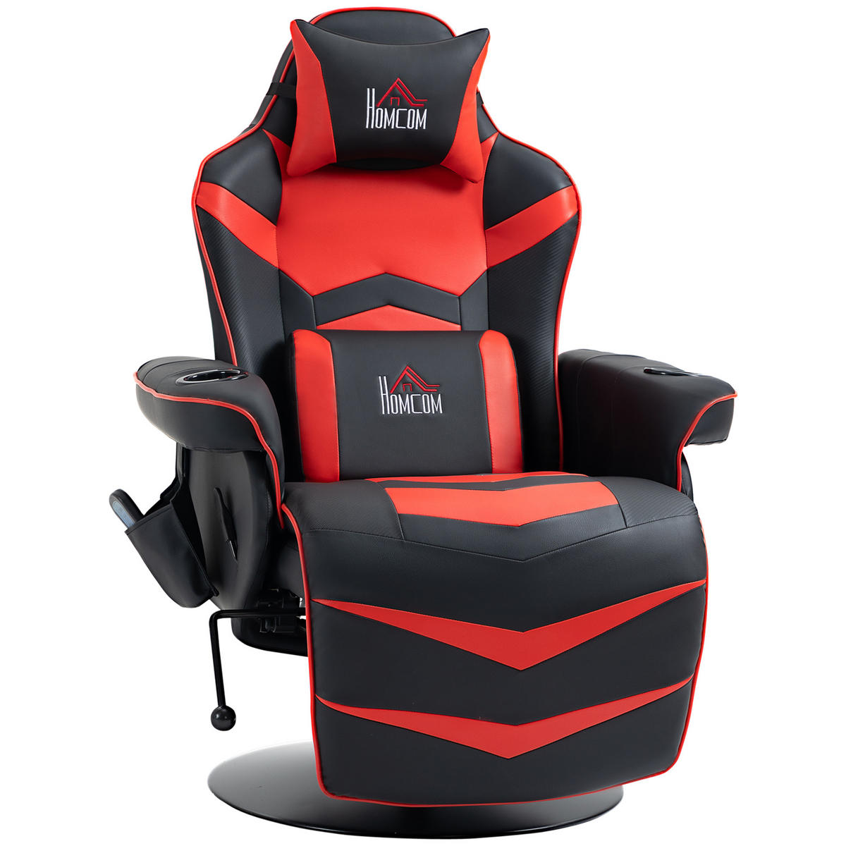 GAMINGSESSEL DE-06353 Massagefunktion, 150° neigbar Rot - Rot, Metall (82.5/111.5/78cm) - ComfortXL
