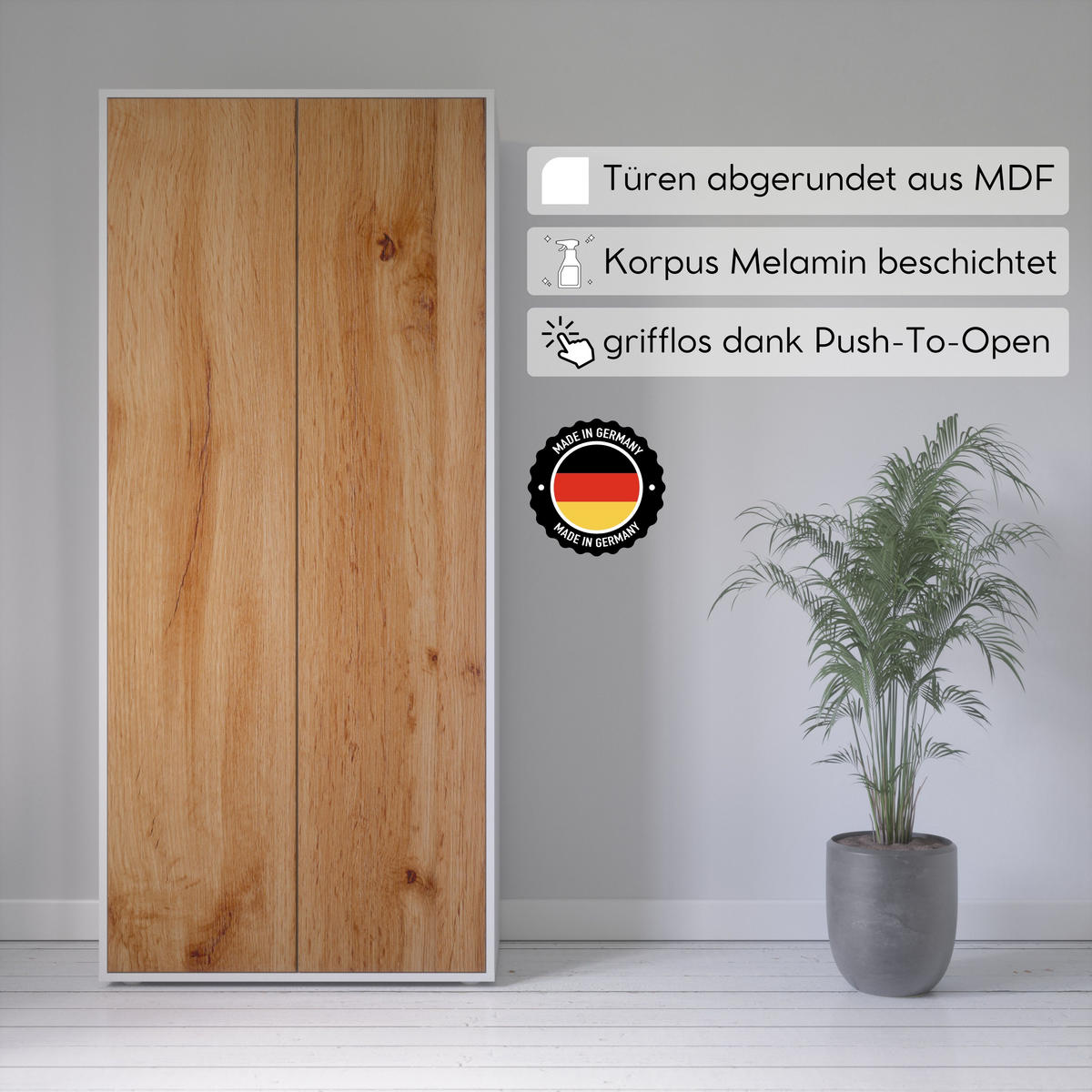 AKTENSCHRANK Amira T00 Eiche Wotan 180/80/40 cm - Eiche Wotan, Holzwerkstoff (80/180/40cm) - SIMPLYFURN