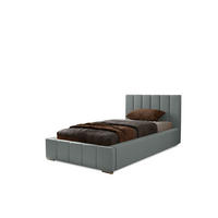 POLSTERBETT Nero 90x200 cm, Einzelbett mit Bettkasten, Lattenrost und Matratze aus Holz, Velourstoff: Dunkelgrau - Dunkelgrau, Holz/Kunststoff (90/200cm) - Marpur