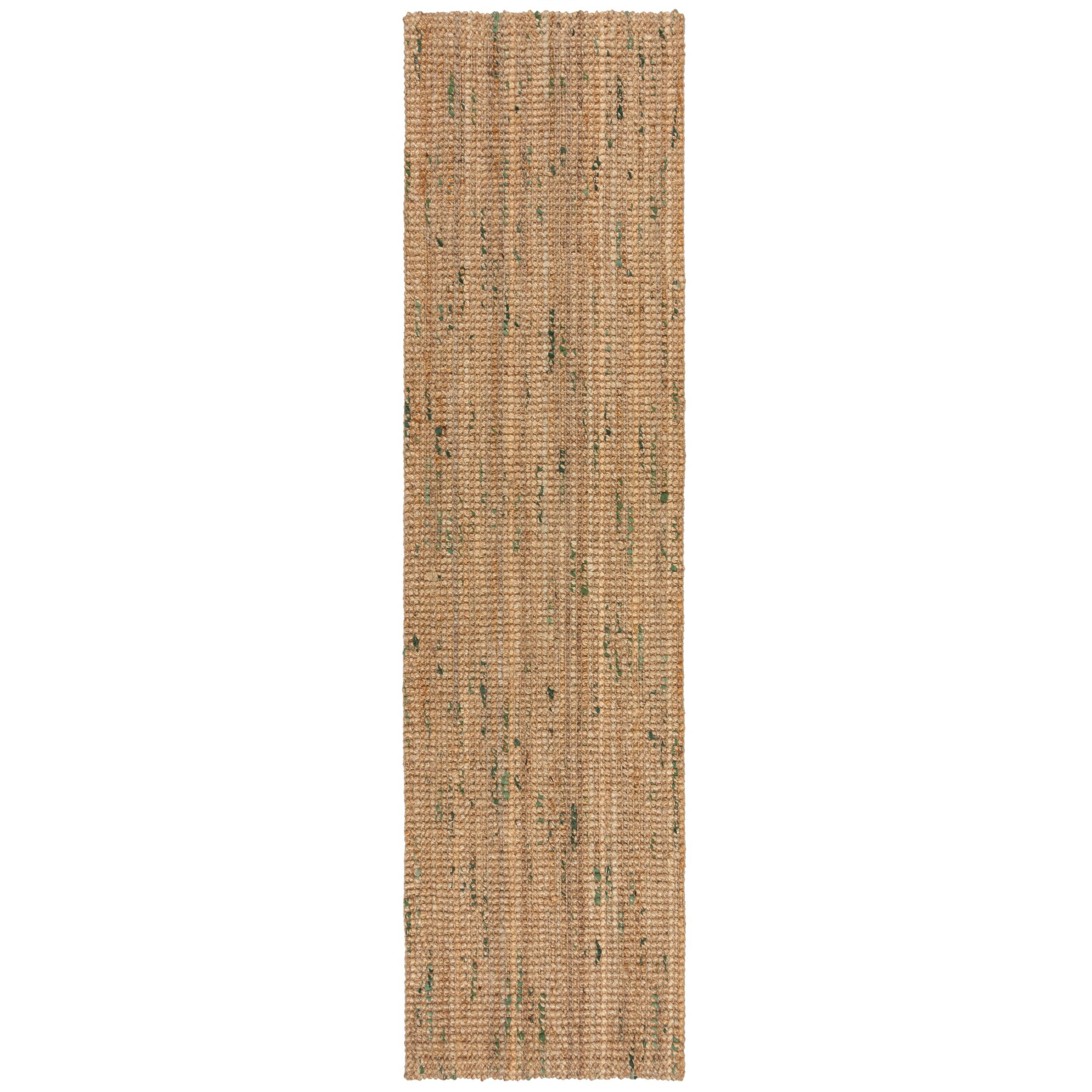 JUTETEPPICH Jute Naturbelassen, Wohnzimmer Natur-Grün Läufer 60x230 - Beige, Textil (60/230cm) - KADIMA DESIGN