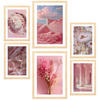 POSTER Set Mit 6 Rosa Komposition A3 & A4 Rahmen Aus Hellem Holz - Beige, Papier (29/3cm) - Nacnic