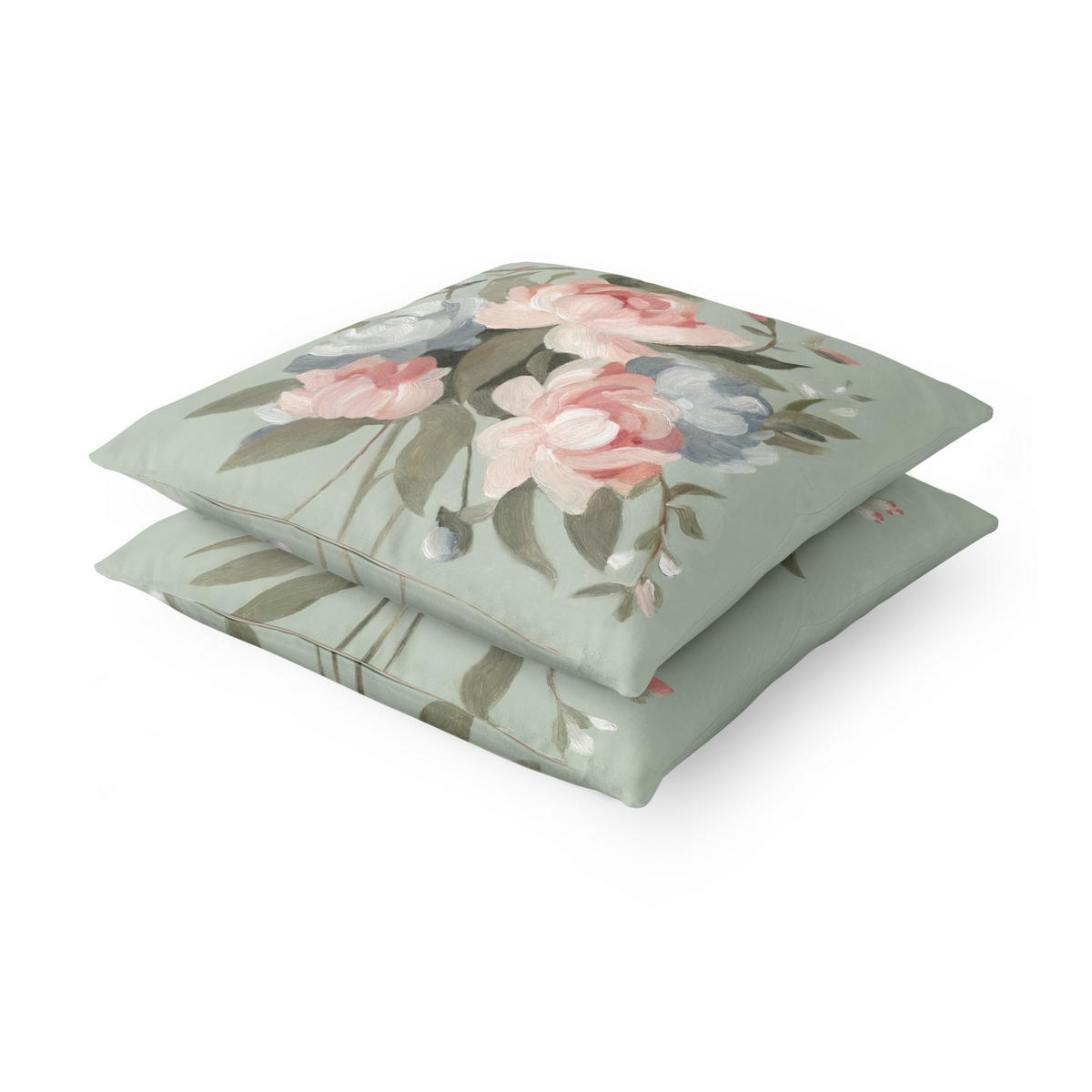 DEKOKISSEN 2er-Set Bouquet in Pastell Set I 40/40 cm - Rosa, Textil (40/40cm) - Bilderwelten