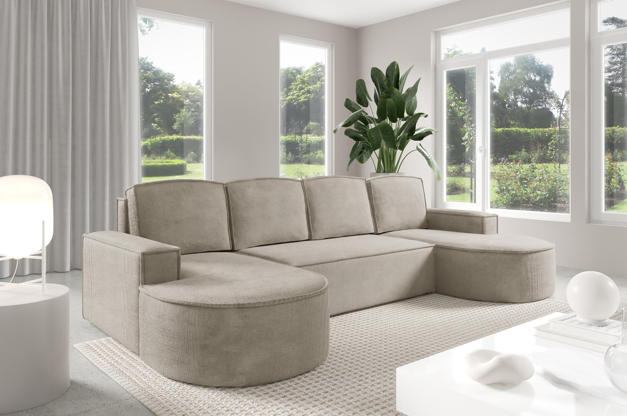 Thumbnail - Bettso Wohnlandshaft, Beige, Holzwerkstoff, Textil, 316x88x157 cm, Wohnzimmer, Sofas & Couches, Wohnlandschaften, Wohnla...