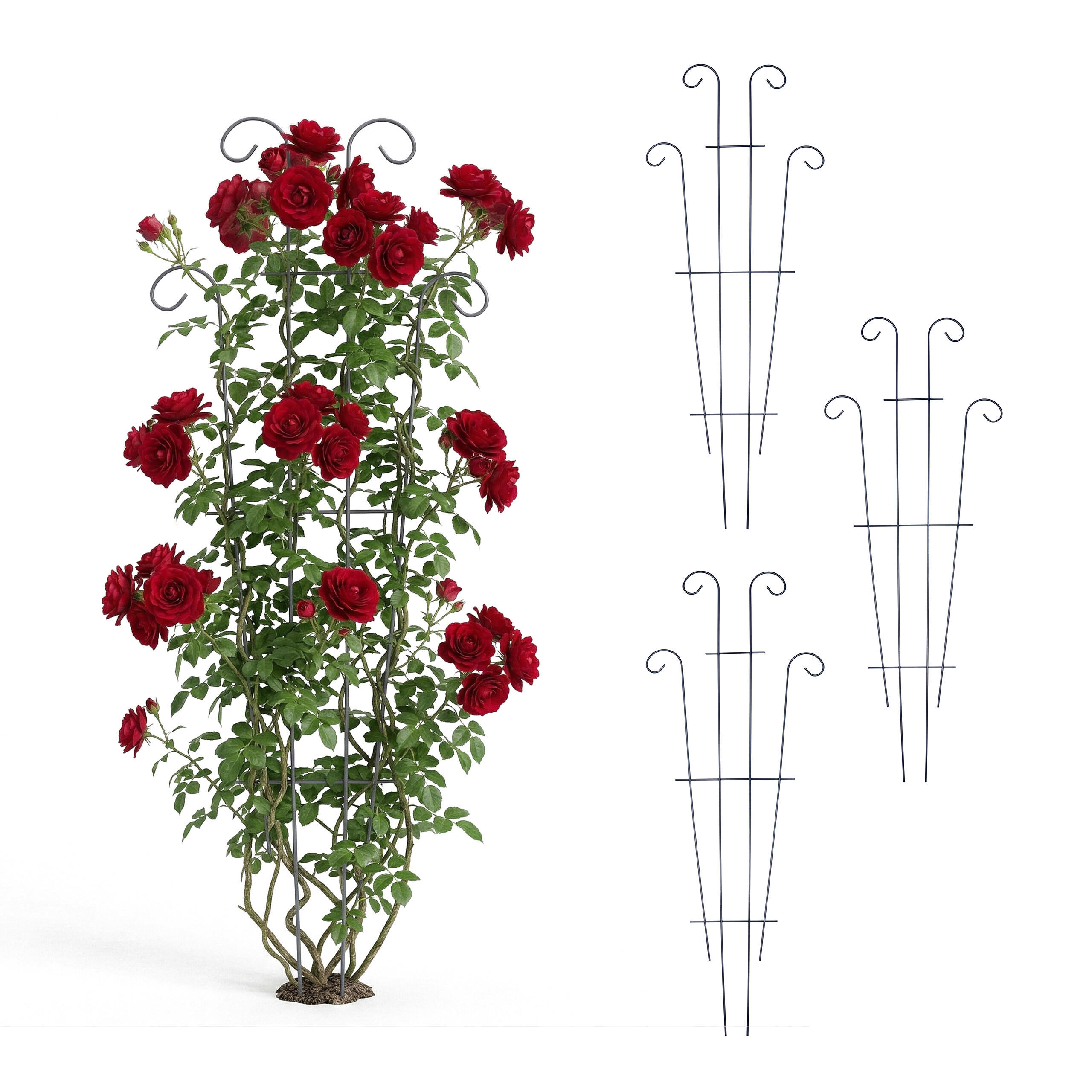 GRILAJ Negru 4-piese oțel - negru, metal (31/82/0.5cm) - Relaxdays