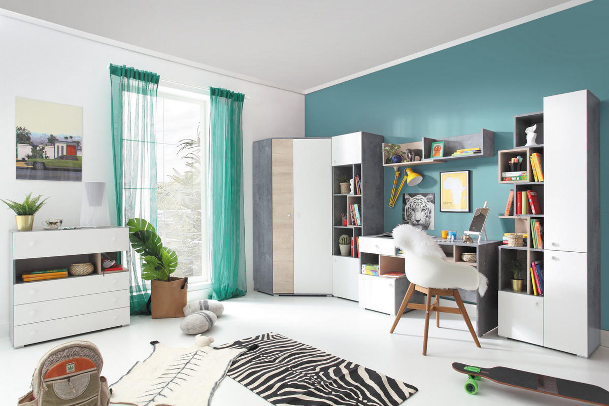 BÜCHERREGAL GALIA 45x40x190 cm, Regal Taupe - Weiß, Holzwerkstoff (45/190/40cm) - MASSENO