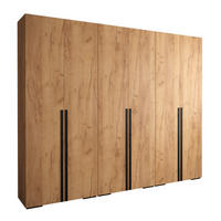 DREHTÜRENSCHRANK 236,7/300/47 6-türig - Alteiche/Goldfarben, Holz/Metall (300/236.7/47cm) - Abiks Möbel