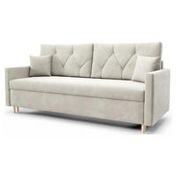 SCHLAFSOFA ARO, Sofa mit Schlaffunktion und Bettkasten, Veloursstoff, Frabe: Beige - Beige, Textil (217/100/87cm) - Sepro Meble