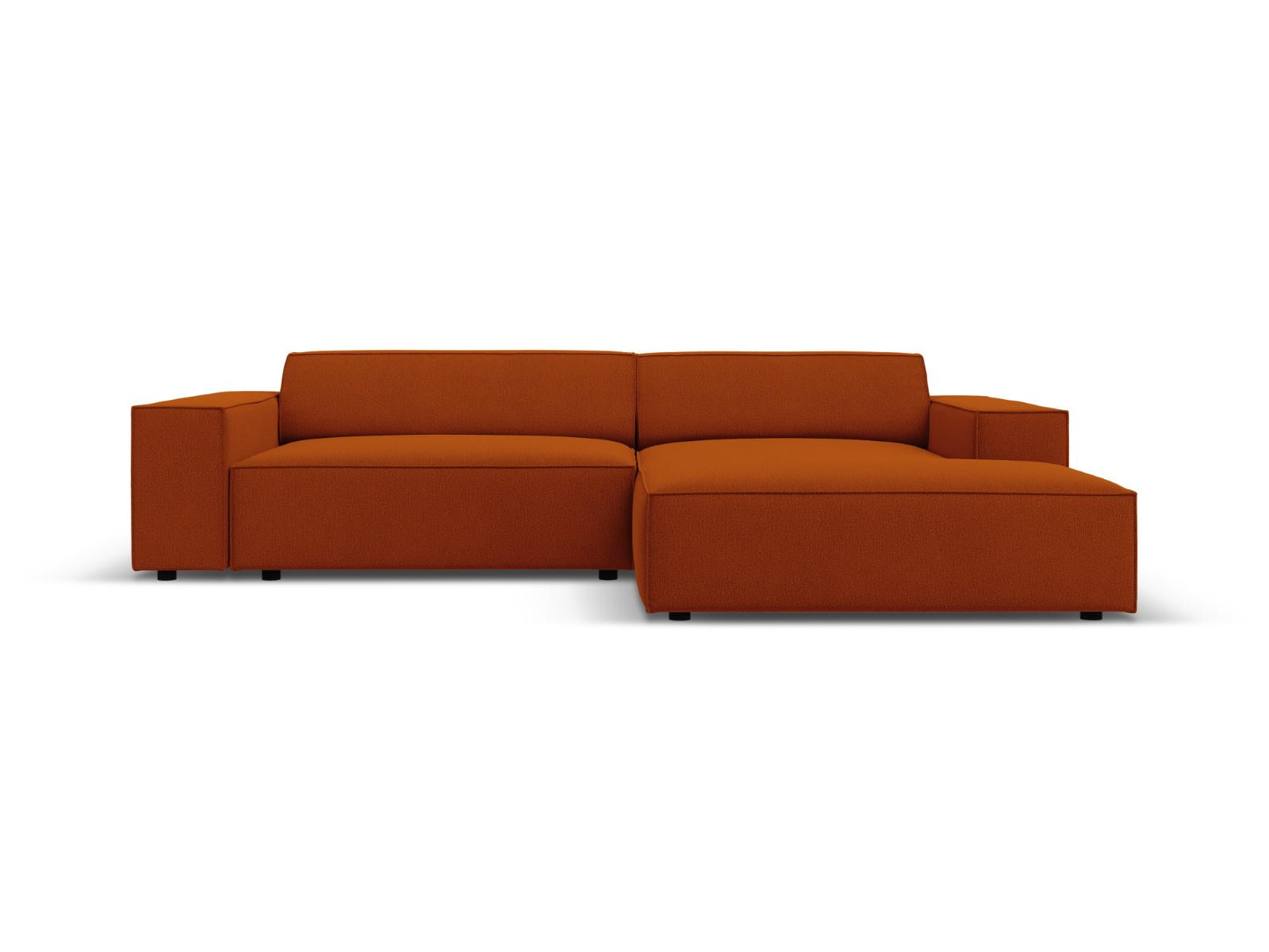 MODULARES-ECKSOFA rechts Jodie aus strukturiertem Stoff terrakotta 3 Sitzplätze - Terracotta, Textil (166/224cm) - Micadoni