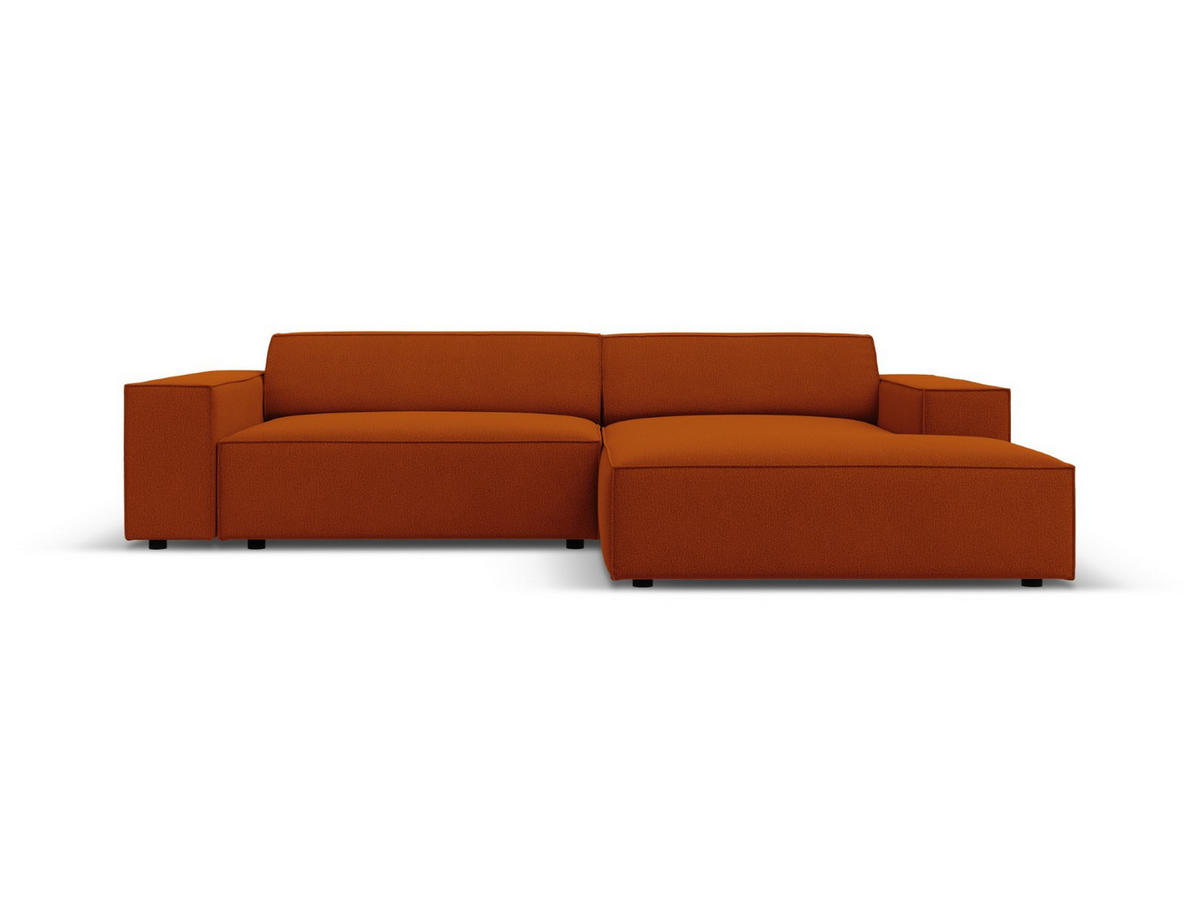 MODULARES-ECKSOFA rechts Jodie aus strukturiertem Stoff terrakotta 3 Sitzplätze - Terracotta, Textil (166/224cm) - Micadoni