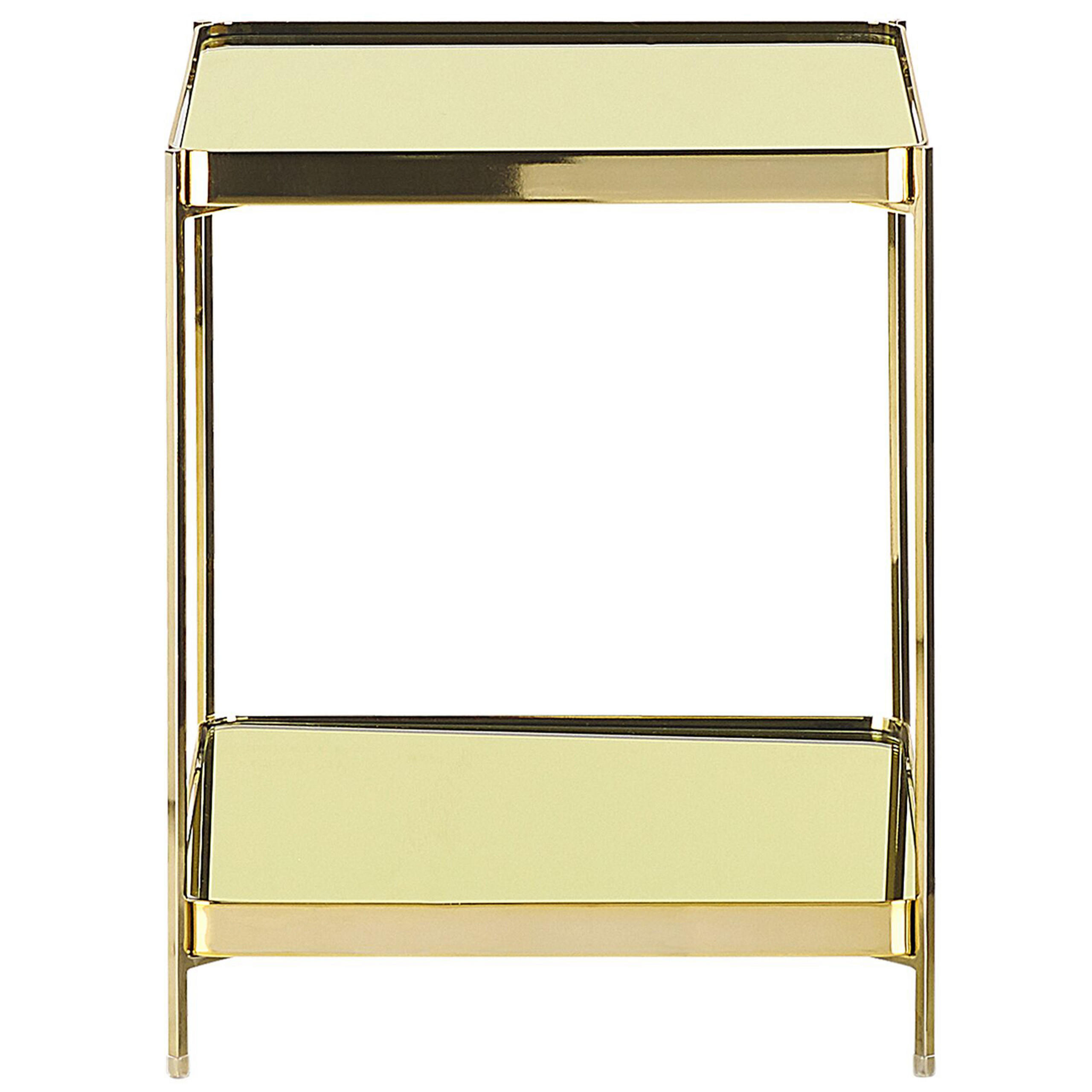 BEISTELLTISCH Glas gold quadratisch 41/41 cm Alsea - Goldfarben, Metall (41/41/50cm) - Beliani